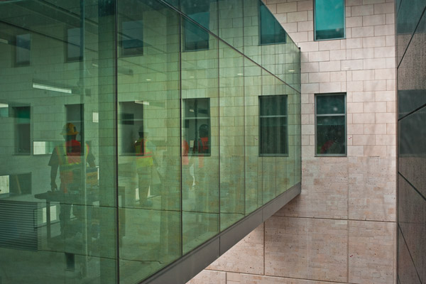 Sky bridge in new College of Liberal Arts Building.