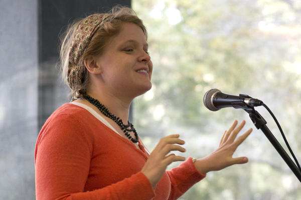 Mary Hedengren, rhetoric and writing doctoral student, presented her poetry at the Undergraduate Writing Center’s 20th anniversary symposium on Friday, Feb. 22 at the Craft of Writing panel.