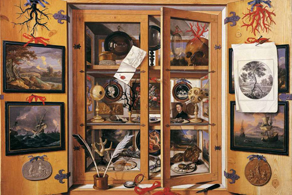 cabinet full of trinkets