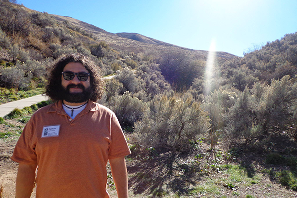Garza in a desert area