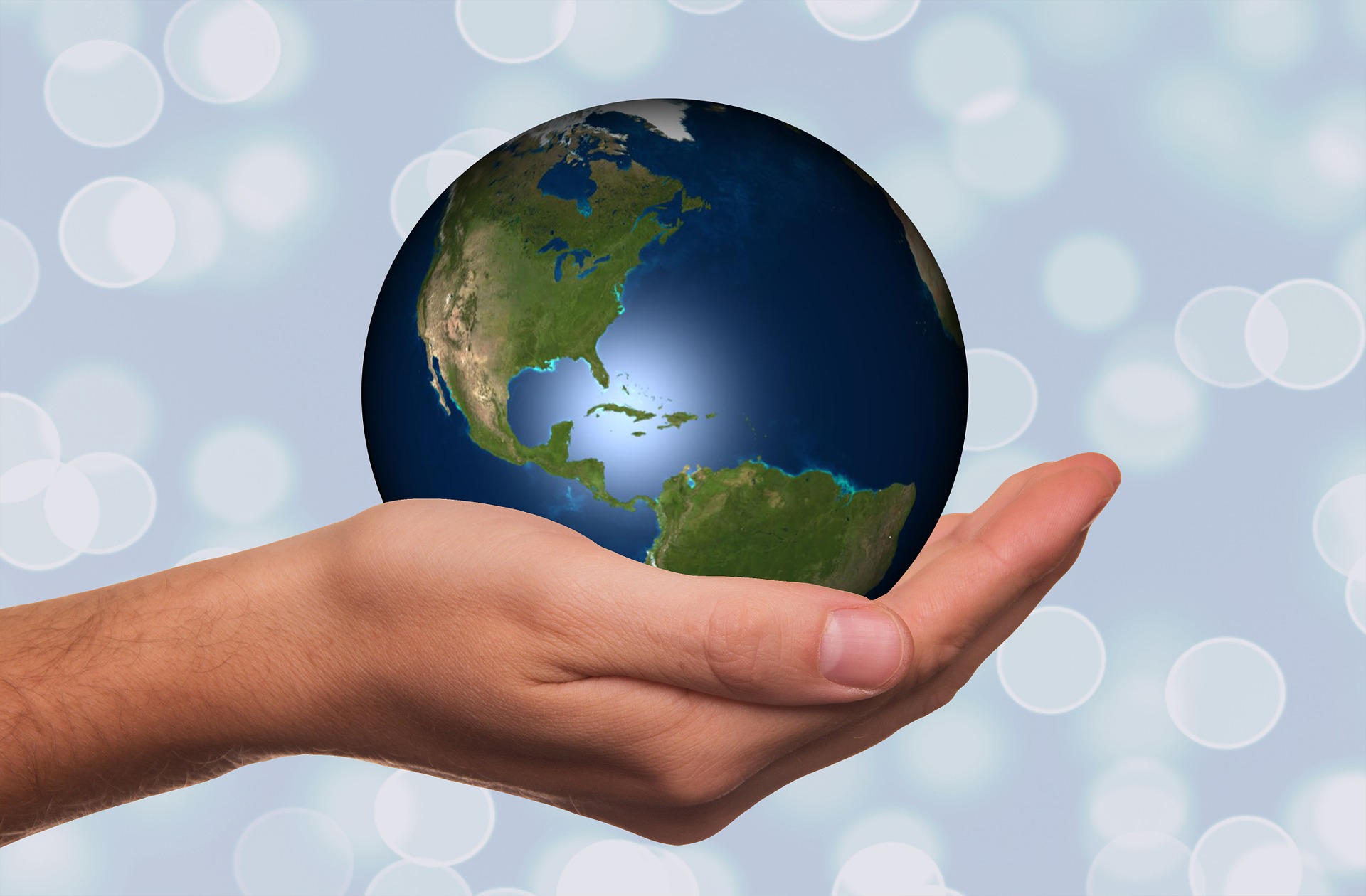 Earth in the palm of a hand